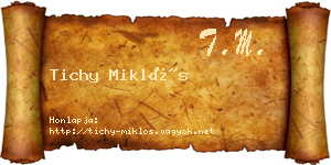 Tichy Miklós névjegykártya